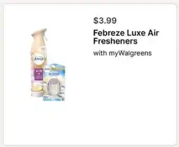 Walgreens Febreze Luxe Air Fresheners offer