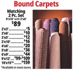 Ocean State Job Lot Bound Carpets offer