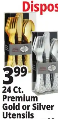 Ocean State Job Lot 24 Ct. Premium Gold or Silver Utensils offer