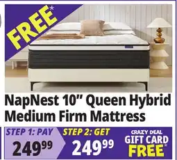 Ocean State Job Lot NapNest 10 Queen Hybrid Medium Firm Mattress offer
