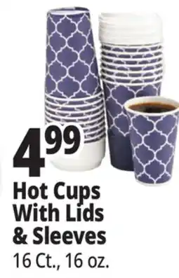 Ocean State Job Lot Disposable Drinkware Hot Cups With Lids & Sleeves offer