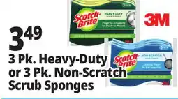 Ocean State Job Lot 3 Pk. Heavy-Duty Scrub Sponges or 3 Pk. Non-Scratch Scrub Sponges offer