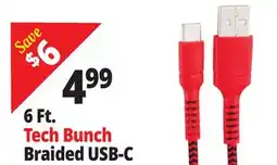 Ocean State Job Lot 6 Ft. Tech Bunch Braided USB-C offer