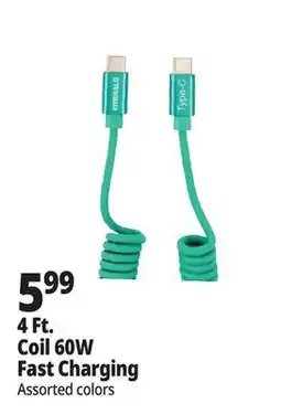 Ocean State Job Lot 4 Ft. Coil 60W Fast Charging offer