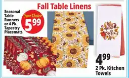 Ocean State Job Lot Seasonal Table Runners or 4 Pk. Tapestry Placemats, Your Choice offer