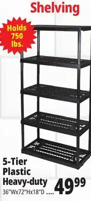 Ocean State Job Lot Maxit 5-Tier Heavy-Duty Plastic Shelving Unit offer