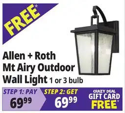 Ocean State Job Lot allen + roth Mt Airy 1-Light Outdoor Wall Light Black offer