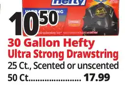 Ocean State Job Lot 30 Gallon Hefty Ultra Strong Drawstring offer
