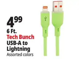 Ocean State Job Lot 6 Ft. Tech Bunch USB-A to Lightning offer