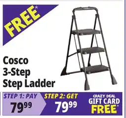 Ocean State Job Lot Cosco 3-Step Folding Step Stool with Top Cap Black offer