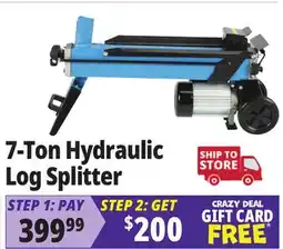 Ocean State Job Lot 7-Ton Hydraulic Log Splitter Blue offer