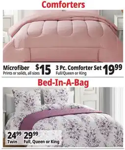 Ocean State Job Lot Microfiber Comforters, 3 Pc. Comforter Set, Bed-In-A-Bag offer