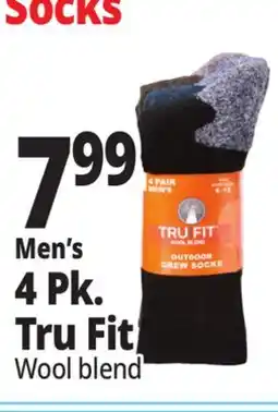 Ocean State Job Lot Men's 4 Pk. Tru Fit Men's Socks offer