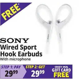 Ocean State Job Lot SONY Wired Sport Hook Earbuds offer