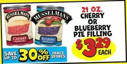 Ollie's MUSSELMAN'S 21 OZ. CHERRY OR BLUEBERRY PIE FILLING offer