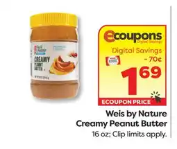 Weis Markets Weis by Nature Creamy Peanut Butter offer