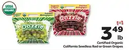 Weis Markets Certified Organic California Seedless Red or Green Grapes offer