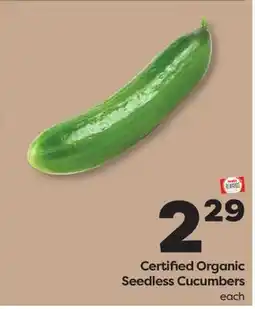 Weis Markets Certified Organic Seedless Cucumbers offer