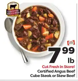 Weis Markets Certified Angus Beef Cube Steak or Stew Beef offer