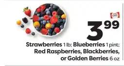 Weis Markets Strawberries 1 lb Blueberries 1 pint Red Raspberries, Blackberries, or Golden Berries 6 oz offer