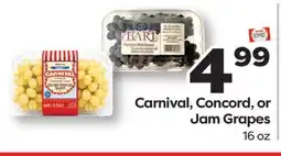 Weis Markets Carnival, Concord, or Jam Grapes offer