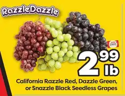 Weis Markets California Razzle Red, Dazzle Green, or Snazzle Black Seedless Grapes offer