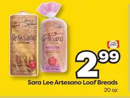 Weis Markets Sara Lee Artesano Loaf Breads offer