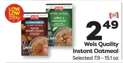 Weis Markets Weis Quality Instant Oatmeal offer