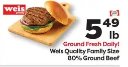 Weis Markets Weis Quality Family Size 80% Ground Beef offer
