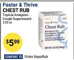 Health Mart Foster & Thrive CHEST RUB offer
