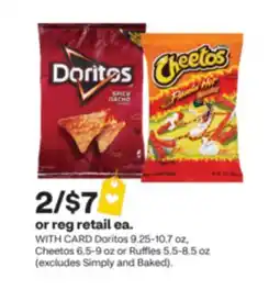 CVS Doritos 9.25-10.7 oz, Cheetos 6.5-9 oz or Ruffles 5.5-8.5 oz (excludes Simply and Baked) offer