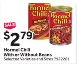 Stop&Shop Hormel Chili With or Without Beans offer