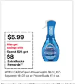 CVS Dawn Powerwash 18 oz, EZ-Squeeze 18-22 oz or PowerSuds 17.4 oz offer