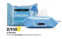 CVS Neutrogena makeup remover wipes 21 ct offer
