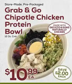 DeCicco & Sons Store-Made, Pre-Packaged Grab & Go Chipotle Chicken Protein Bowl offer