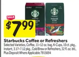 Stop&Shop Starbucks Coffee or Refresher offer