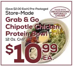 DeCicco & Sons Grab & Go Chipotle Chicken Protein Bowl offer