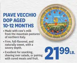 Kings Food Markets PIAVE VECCHIO DOP AGED 10-12 MONTHS offer