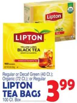 Bravo Supermarkets LIPTON TEA BAGS offer