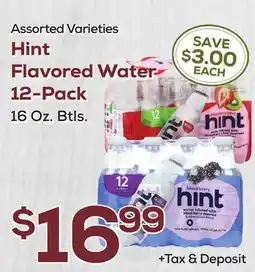 DeCicco & Sons Hint Flavored Water 12-Pack offer