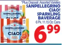 Bravo Supermarkets SANPELLEGRINO CIAO! SPARKLING BAVERAGE offer