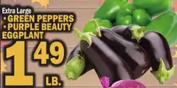 Bravo Supermarkets GREEN PEPPERS, PURPLE BEAUTY EGGPLANT offer