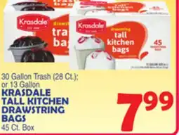 Bravo Supermarkets KRASDALE TALL KITCHEN DRAWSTRING BAGS offer