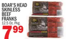 Bravo Supermarkets BOAR'S HEAD SKINLESS BEEF FRANKS offer