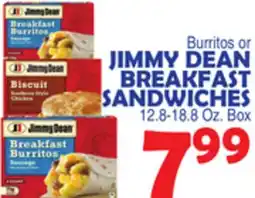 Bravo Supermarkets JIMMY DEAN BREAKFAST SANDWICHES offer