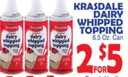 Bravo Supermarkets KRASDALE DAIRY WHIPPED TOPPING offer