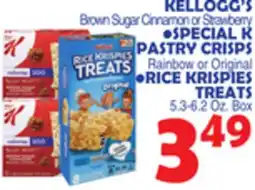 Bravo Supermarkets KELLOGG'S •SPECIAL K PASTRY CRISPS •RICE KRISPIES TREATS offer