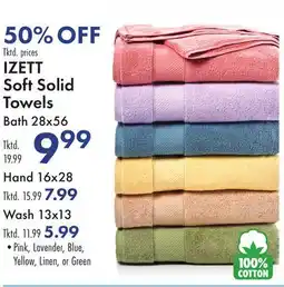 Boscov's IZETT Soft Solid Towels offer