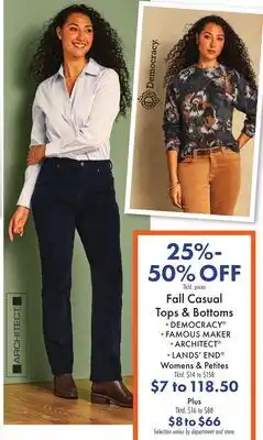 Boscov's Fall Casual Tops & Bottoms offer