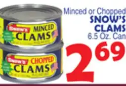 Bravo Supermarkets SNOW'S CLAMS offer